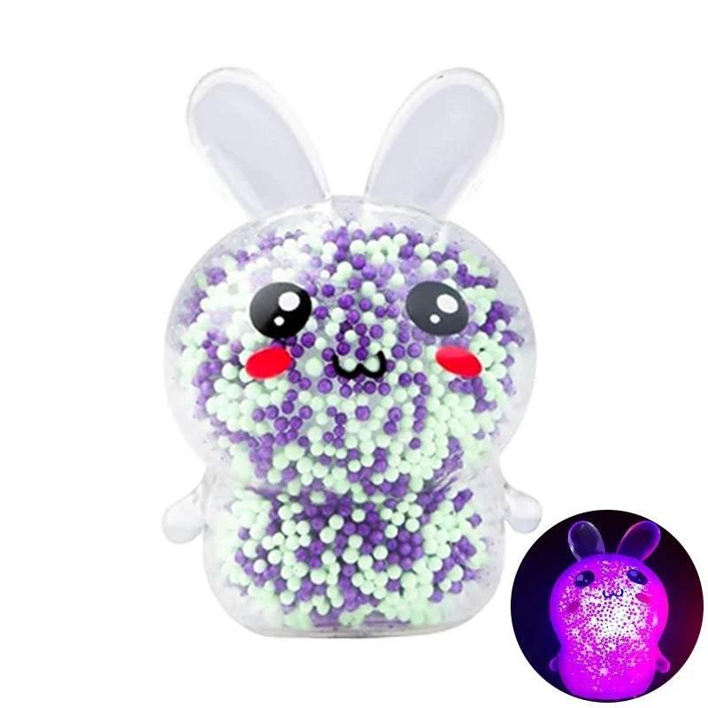Glowing Light Squid Bunny Stress Ball – Silicone Fidget Toy