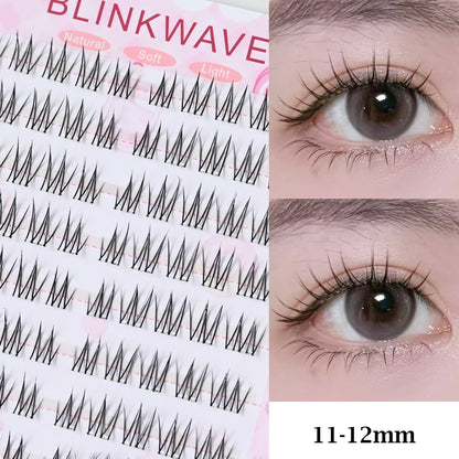 No Glue Needed Idol False Eyelashes Large Capacity 7-9mm Self Adhesive Eyelashes tweezers DIY Lash Extension Cluster Lashes