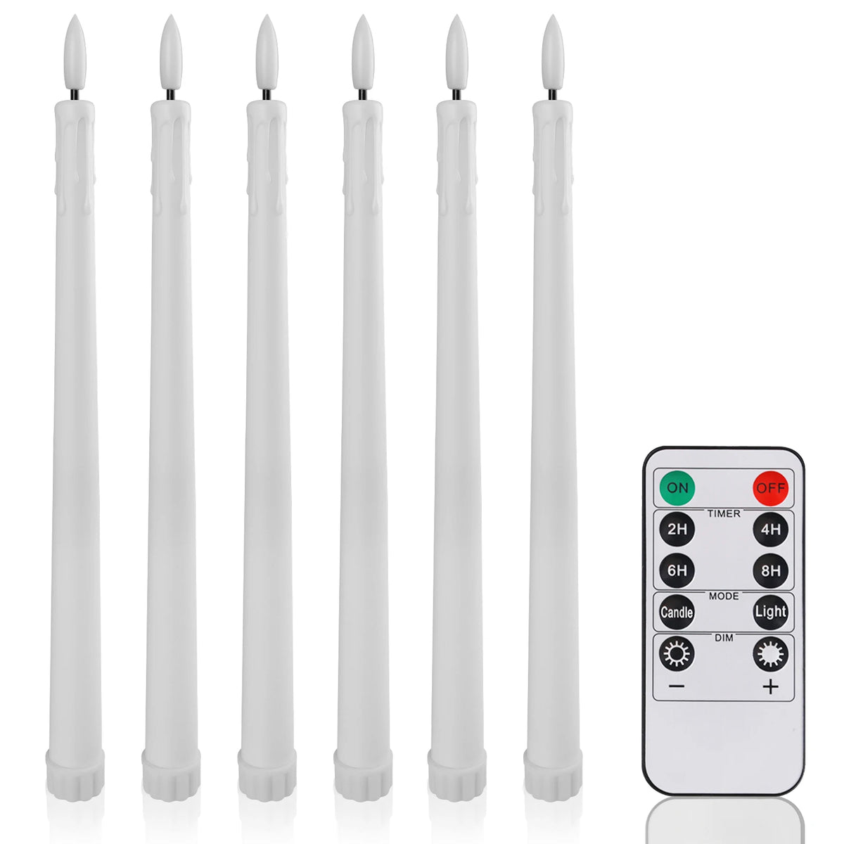 LED Flameless Taper Candles with Remote and Timer, 12/24 Pack