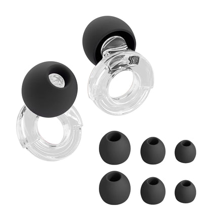 Quiet Ear Plugs for Noise Reduction – Super Soft, Reusable Hearing Protection for Sleep,Swim, Work 8 Ear Tips in XS/S/M/L