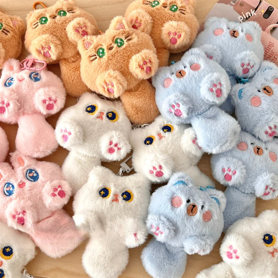 Plush Cat Bag Charm – Cute Cartoon Backpack Pendant