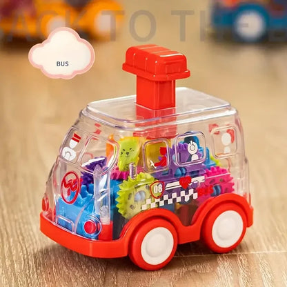 Transparent Gear Toy Car – Press and Go Inertial Vehicle
