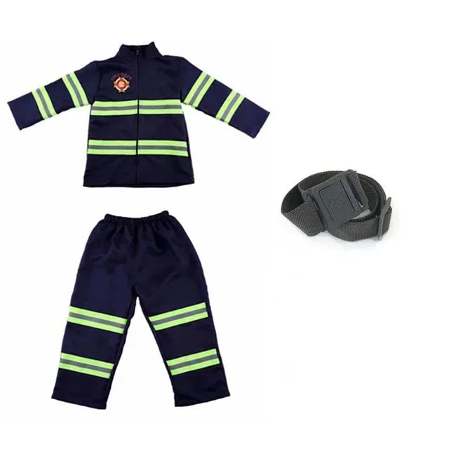 Firefighter Cosplay Costume Kids Uniform Set – Party Dress-Up