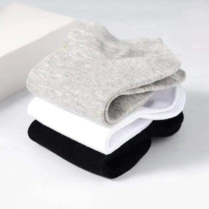 1-20pairs Wholesale Unisex Socks, Breathable Sports Socks, Solid Color Boat Socks, Comfortable Cotton Ankle Socks, White