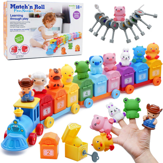 Montessori Farm Train Set – Counting, Matching & Sorting Toy
