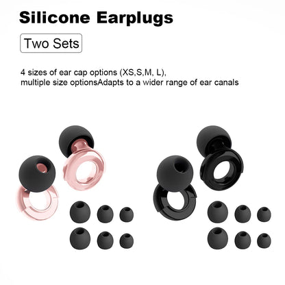 Quiet Ear Plugs for Noise Reduction – Super Soft, Reusable Hearing Protection for Sleep,Swim, Work 8 Ear Tips in XS/S/M/L