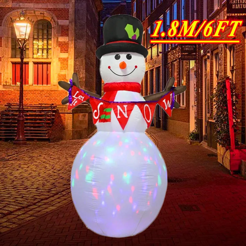 Backpack Santa Claus Christmas Decoration Inflatable Toys With LED Light 1.8M Inflatable Model Holiday Gift Indoor Outdoor Decor
