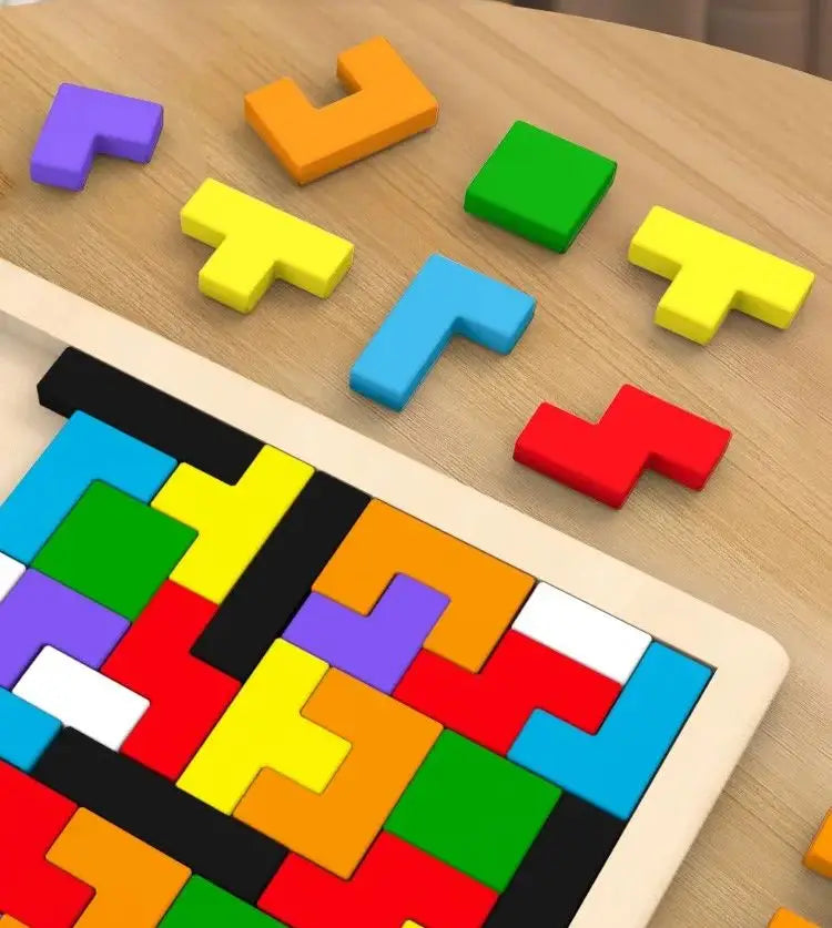 Wooden Tangram Puzzle – Colorful Geometric Learning Toy