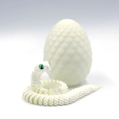 3D Printed Snake Toy – Movable Figure with Egg Ornament