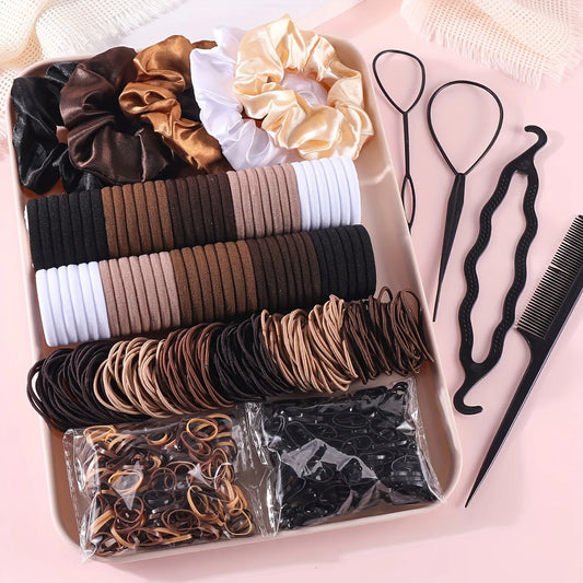 Hair Accessories Set with Hair Ties, Scrunchies and Headbands