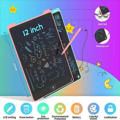 12 Inch LCD Writing Tablet for Kids – Reusable Drawing Board