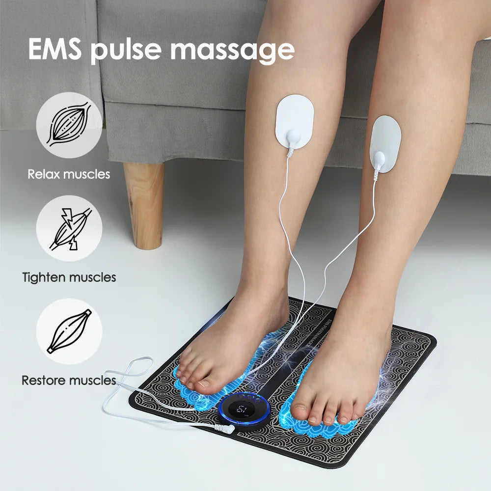EMS Foot Massager – Electric Foot Massage Pad with 8 Modes