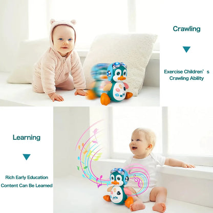 Musical Crawling Penguin Toy – Light-Up Walking Baby Toy