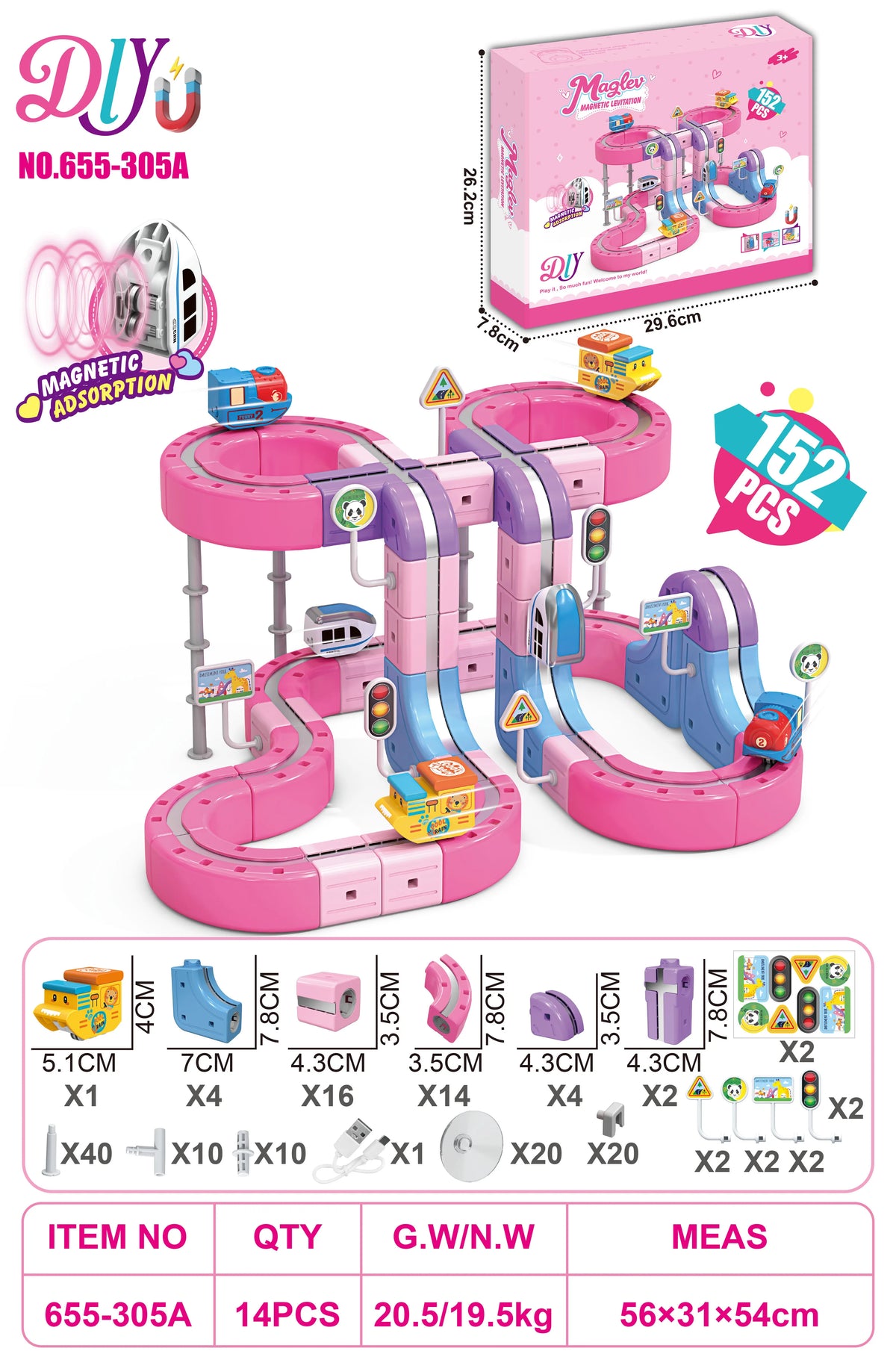 Magnetic Train Toy Anti-Gravity Track Electric Railway Car