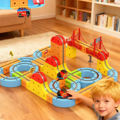 Magnetic Electric Train Set with DIY Track Building