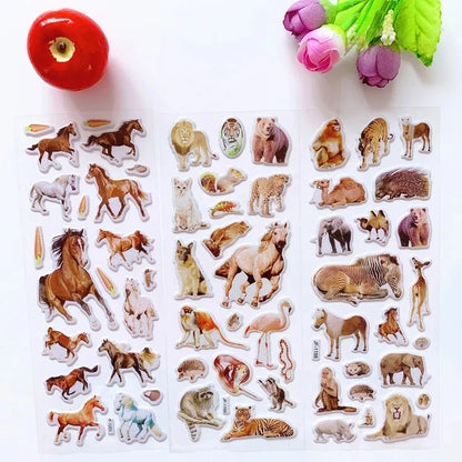 3D Puffy Stickers – Animal Sticker Sheets for Kids Crafts & Scrapbooking
