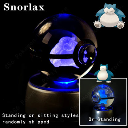 3D Crystal Ball Night Light – LED Glass Lamp with Colorful Base