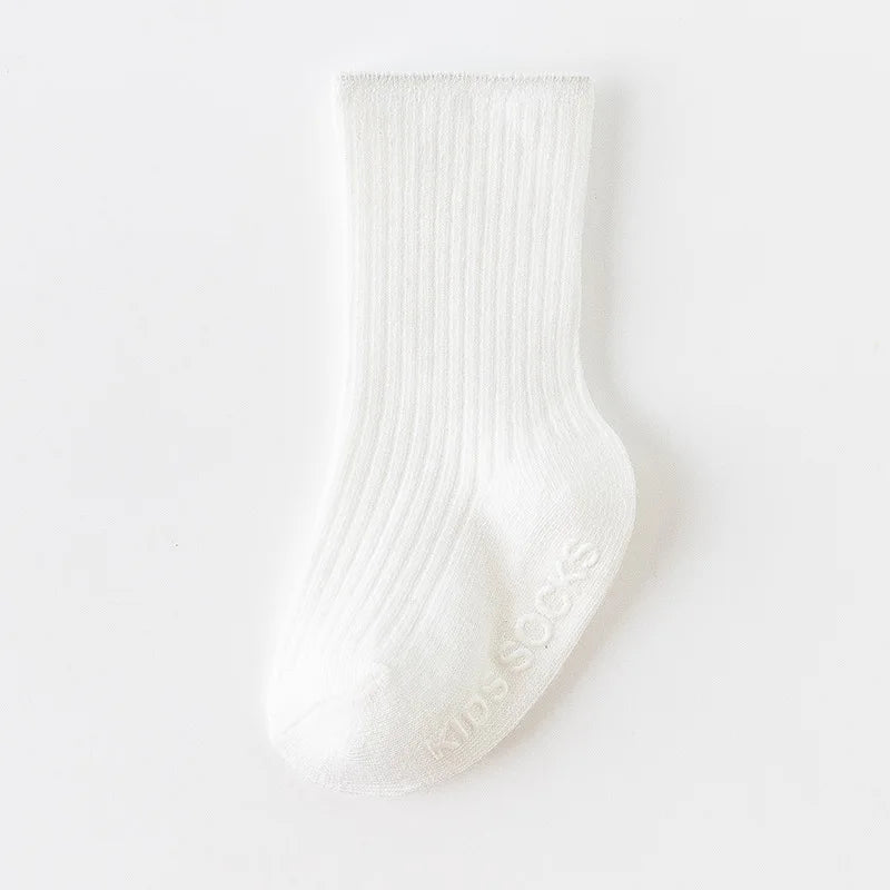 3Pairs/Lot Baby Socks Boys Girls Cotton Stripe Soft Sock Kids Toddler Non-Slip Rubber Grips Floor Socken For 0-3 Years