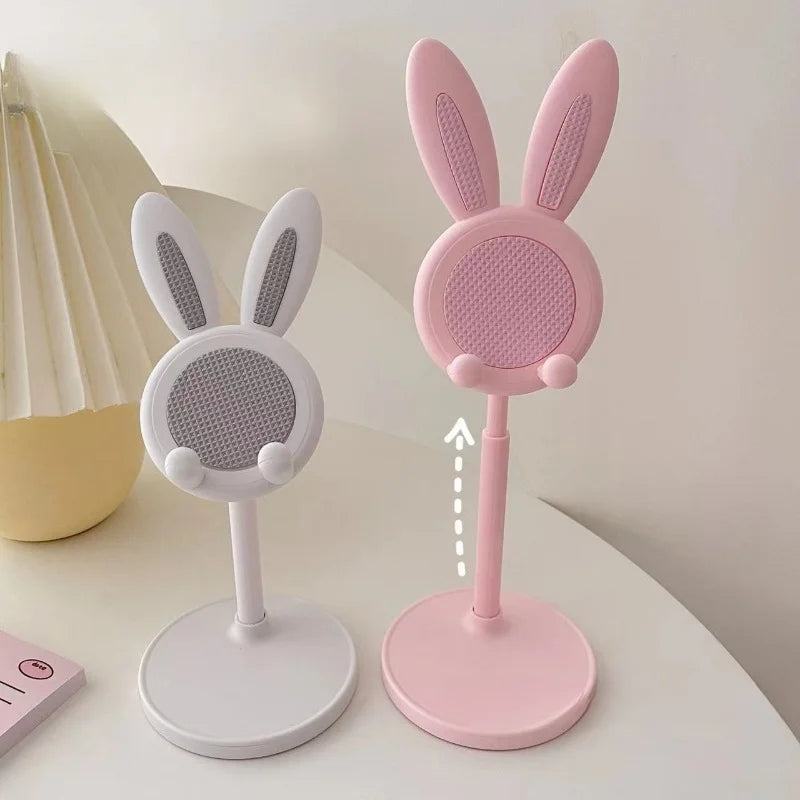 Adjustable Phone Stand – Cute Rabbit Desktop Holder for Phone & Tablet