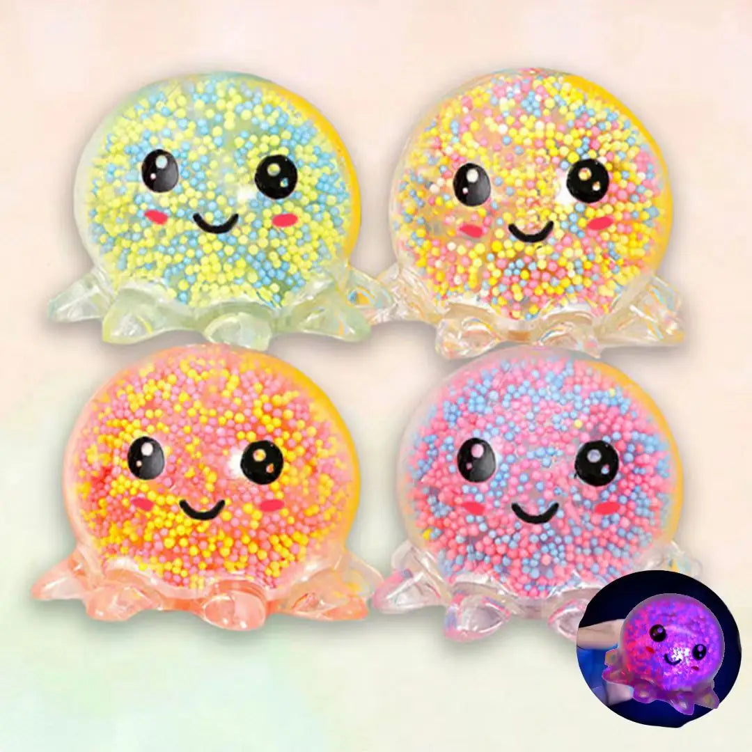 Glowing Light Squid Bunny Stress Ball – Silicone Fidget Toy