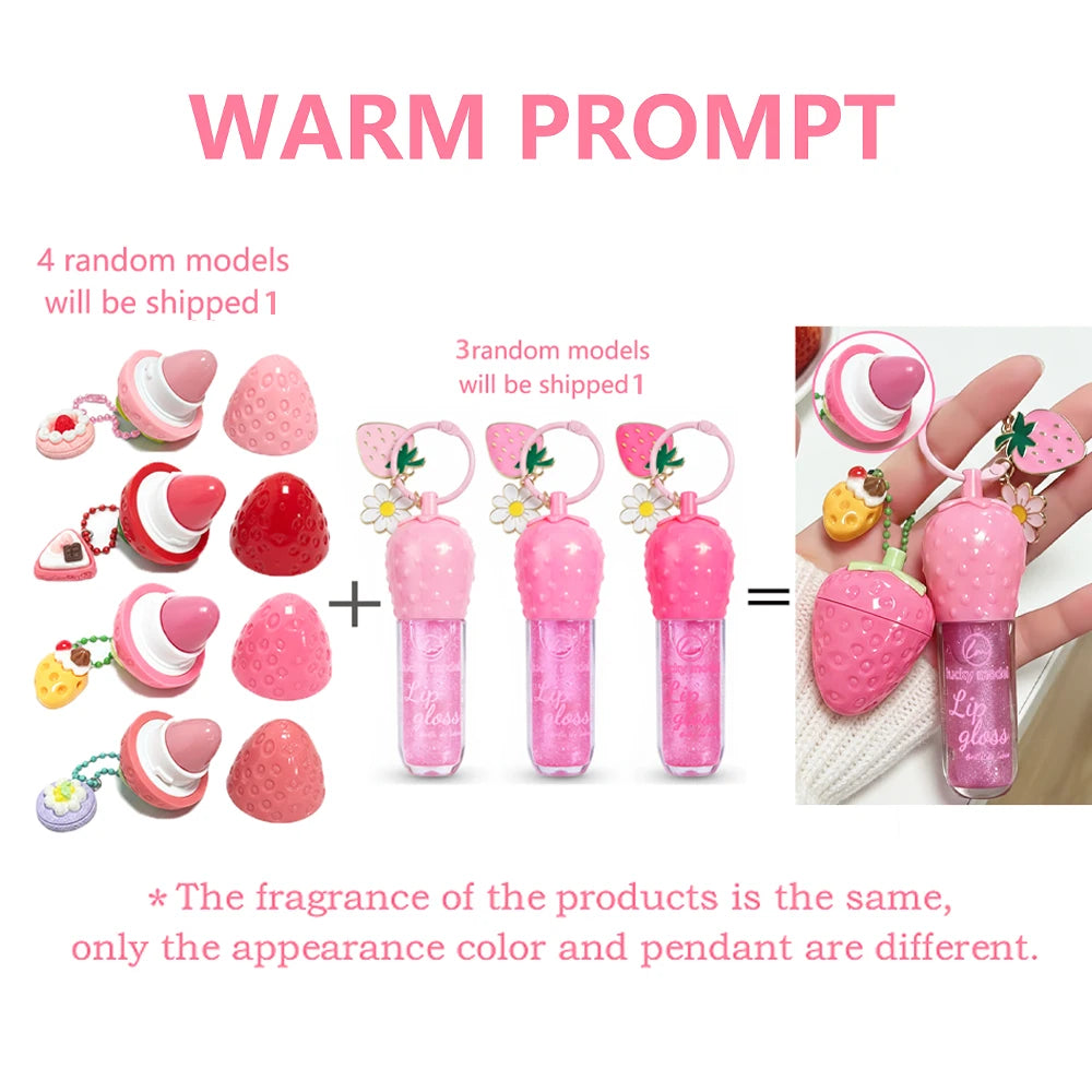 Strawberry Lip Gloss Moisturizing Hydrating Lip Balm 3.5g