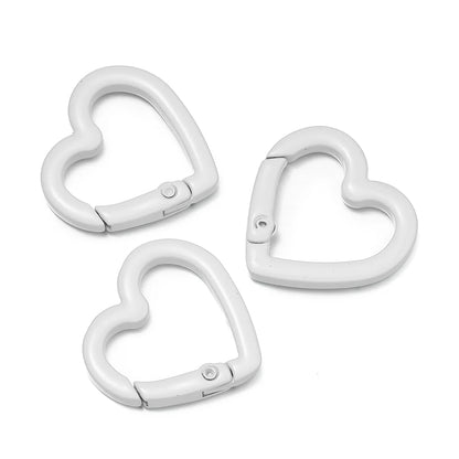 Heart Carabiner Clips, Metal Spring Clasp Keychain Hooks 5pcs