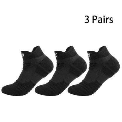 3 Pairs Breathable Mesh Athletic Terry Socks Cushioned Moisture-managing and Durable Reduces Foot for Running Hiking & Sports