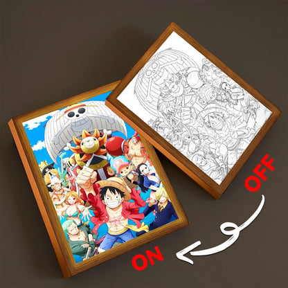 Anime Light Painting Photo Frame with 3-Color LED Night Light