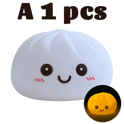 Dumpling Night Light LED Desktop Lamp Cute Glowing Décor