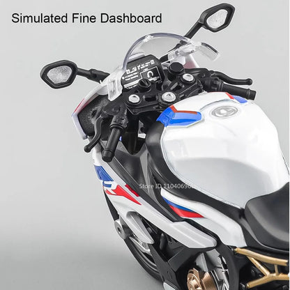 1:12 Diecast Motorcycle Model – Alloy Light & Sound Collectible