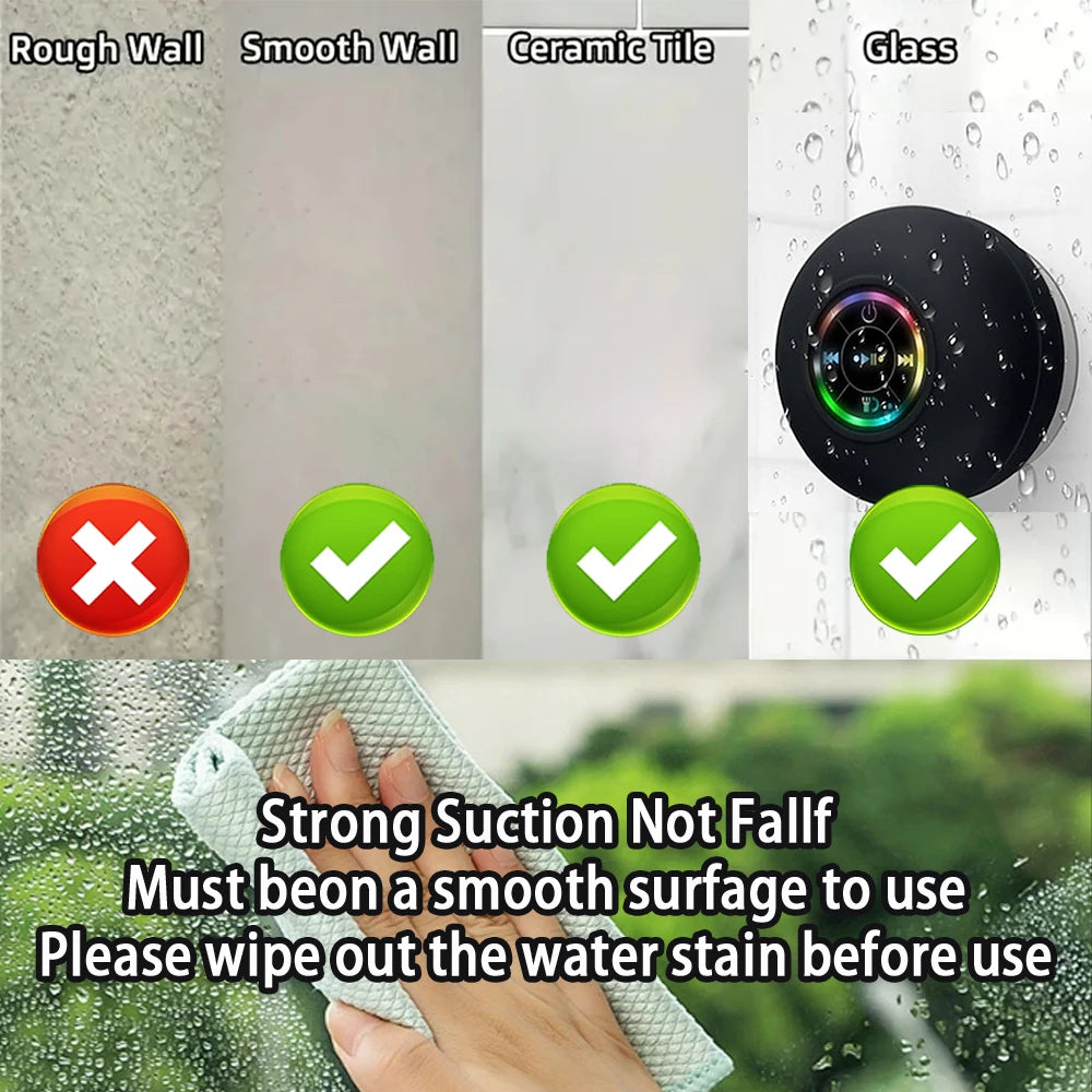 Portable Bluetooth Speaker – Wireless LED Light IPX4 Waterproof Speaker