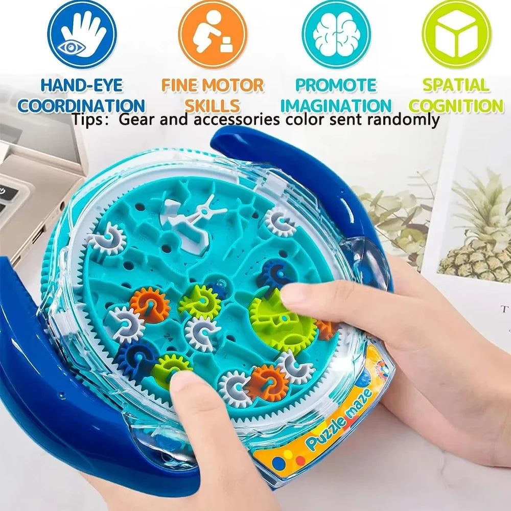 3D Puzzle Maze Toy – Transparent Rolling Ball Challenge for Kids