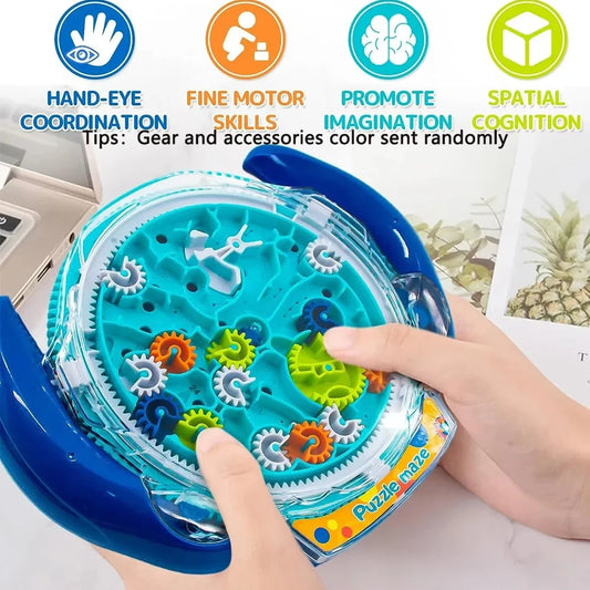 3D Puzzle Maze Toy – Transparent Rolling Ball Challenge for Kids