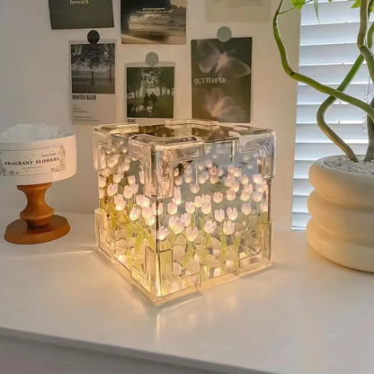 Tulip Night Lamp – DIY 3D Flower Sea Cube Light