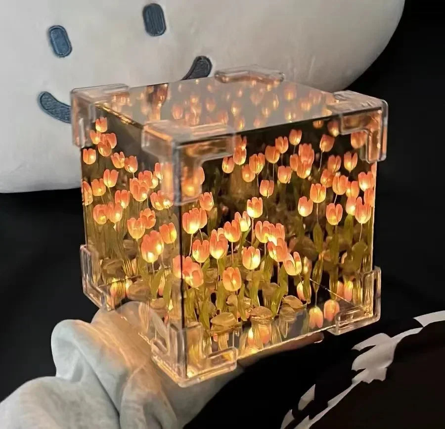 Tulip Night Lamp – DIY 3D Flower Sea Cube Light