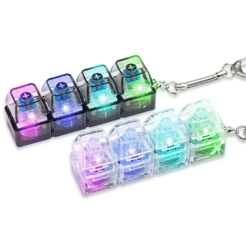 Keyboard Fidget Keychain – LED Clicker Sensory Toy with 4 Buttons