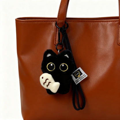 Black Cat Plush Keychain