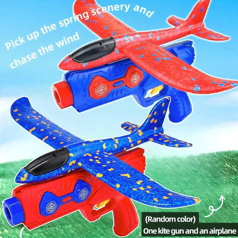 Kids' Foam Glider Planes with Catapult Launcher for Outdoor Play