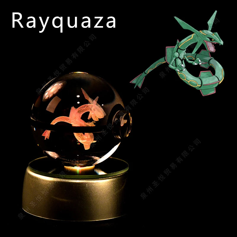 3D Crystal Ball Night Light – LED Glass Lamp with Colorful Base