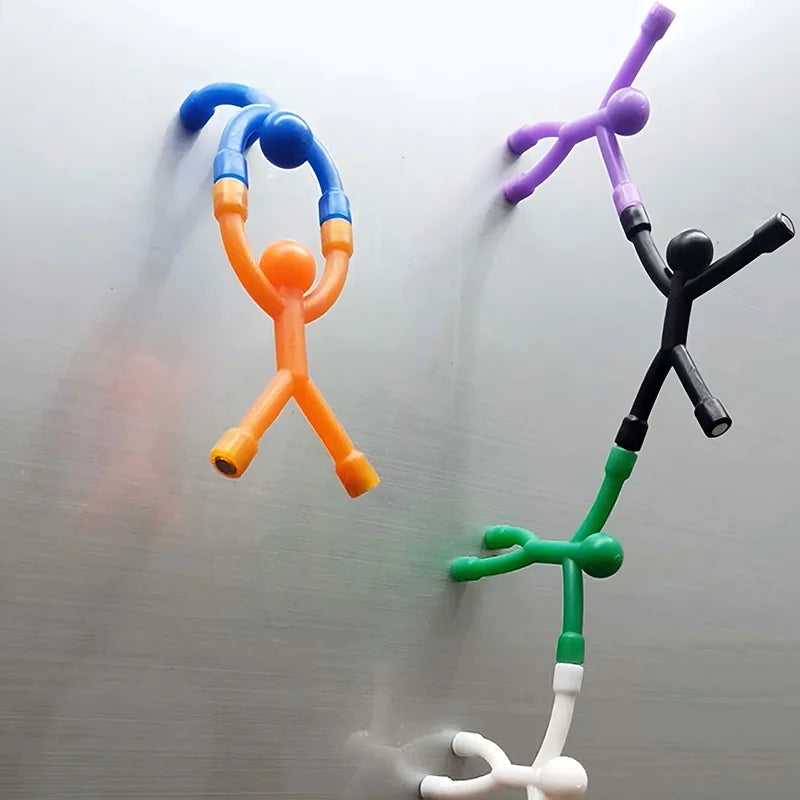 Human Shaped Fridge Magnets – 10-Piece Colorful Mini Man Set