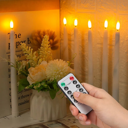LED Flameless Taper Candles with Remote and Timer, 12/24 Pack