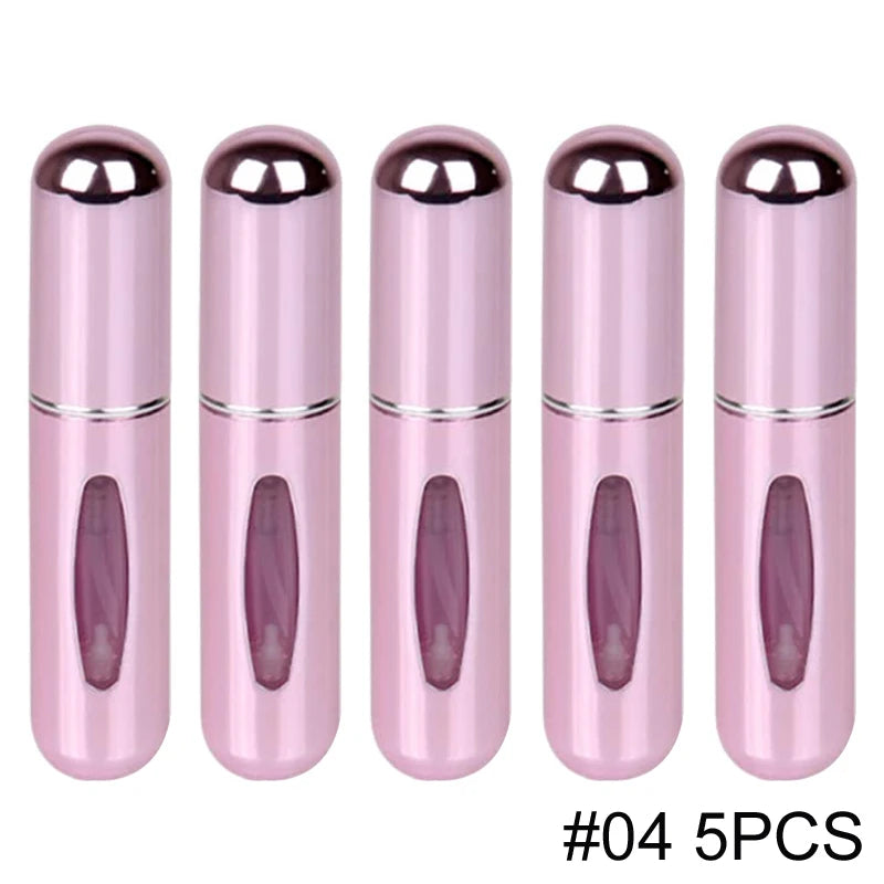 5ml Portable Refillable Spray Bottle Plastic liner Perfume Atomizer Mini Sample Bottle For Cosmetics Travel Empty Container