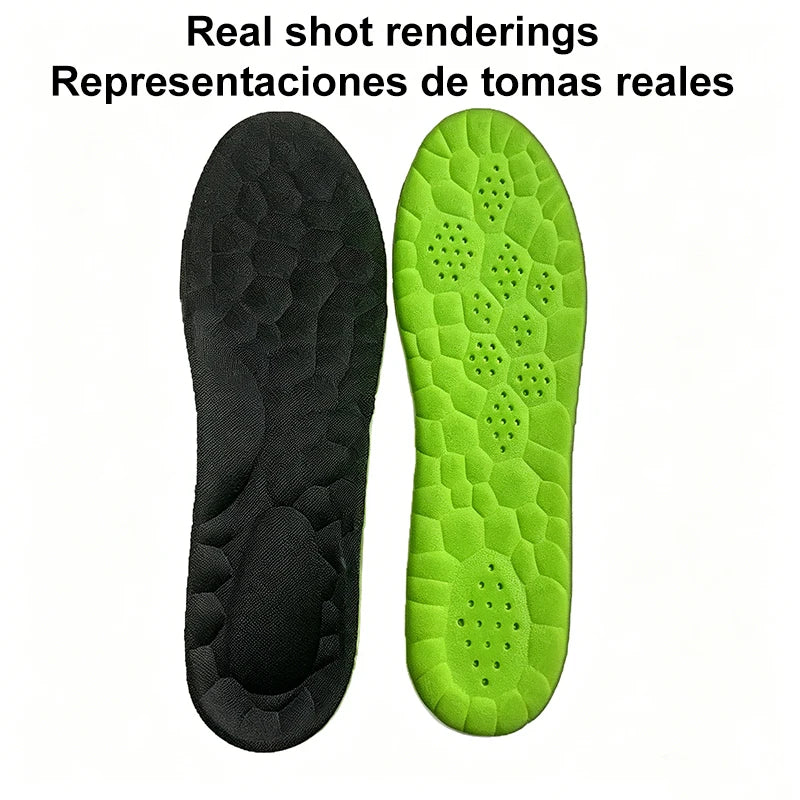 4D Sports Insoles Shoes PU Sole Soft Breathable Shock Absorption Cushion Heavy Duty Support Pain Relief Running Orthopedic Care
