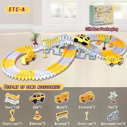 Electric Track Toy Car DIY Engineering Set for Kids