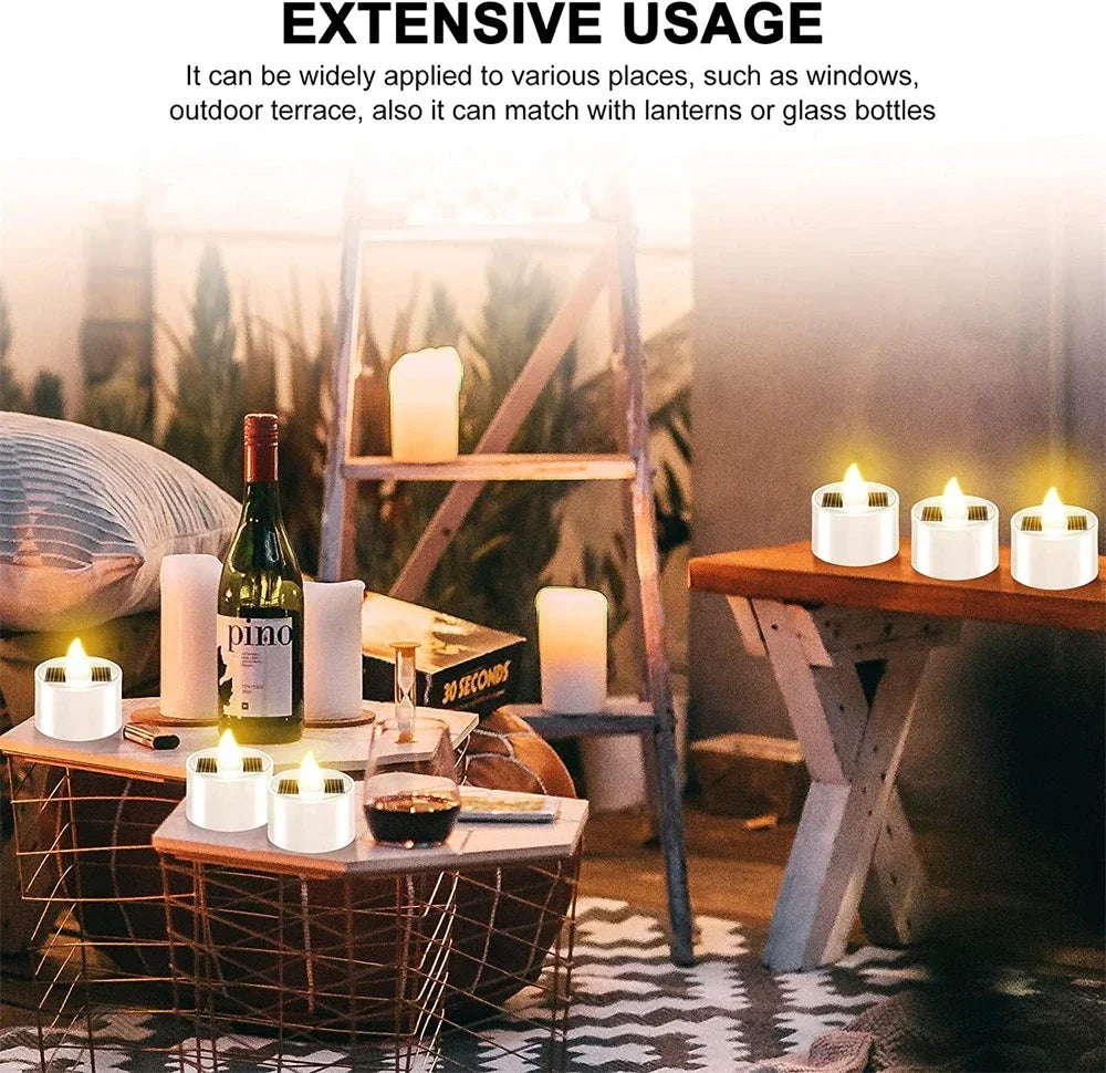 Solar Tea Light Candles – Waterproof Flameless LED Lights