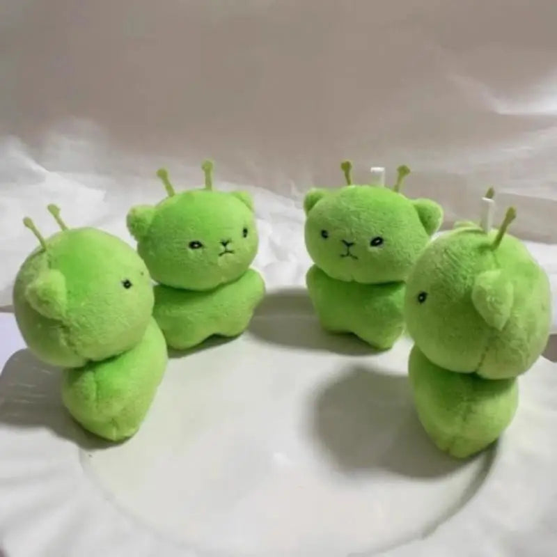 【Peace】Alien Cat Plush Toy Cartoon Stuffed Animal Keychain Accessories Creative Ugly Cute Backpacks Pendant Party Gift