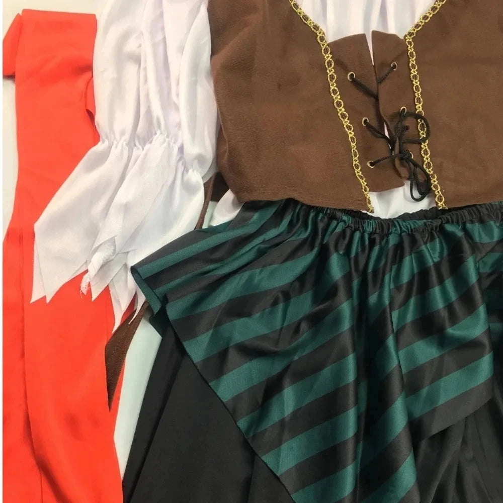 Adult Pirate Costume Unisex Cosplay Outfit – Halloween Carnival Set
