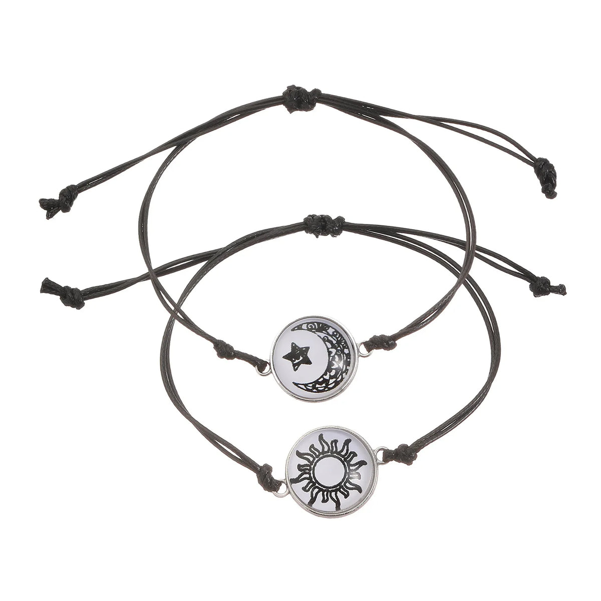 Sun Moon Couple Bracelets, Luminous Matching Rope Bracelets for Couples
