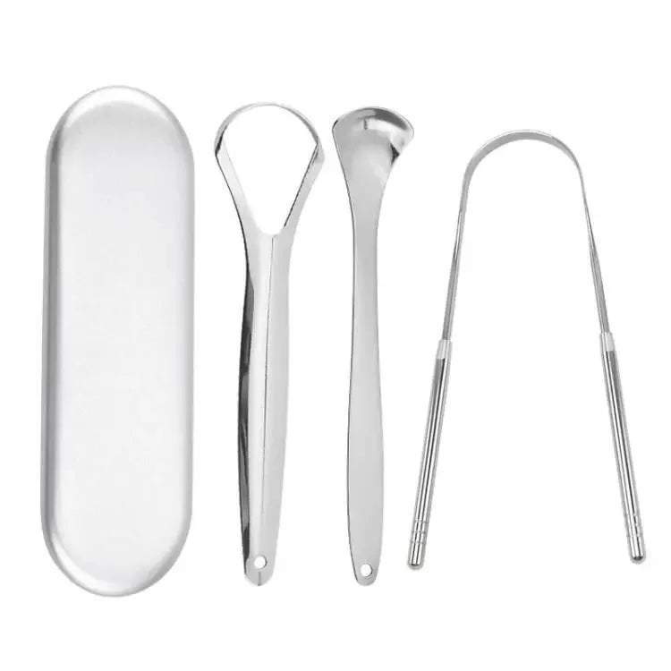 Stainless Steel Tongue Scraper for Adults and Kids