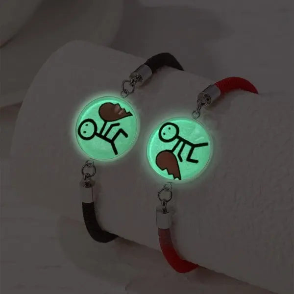 Sun Moon Couple Bracelets, Luminous Matching Rope Bracelets for Couples